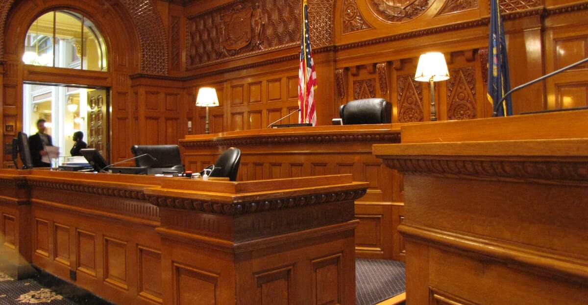 Background picture of a courtroom