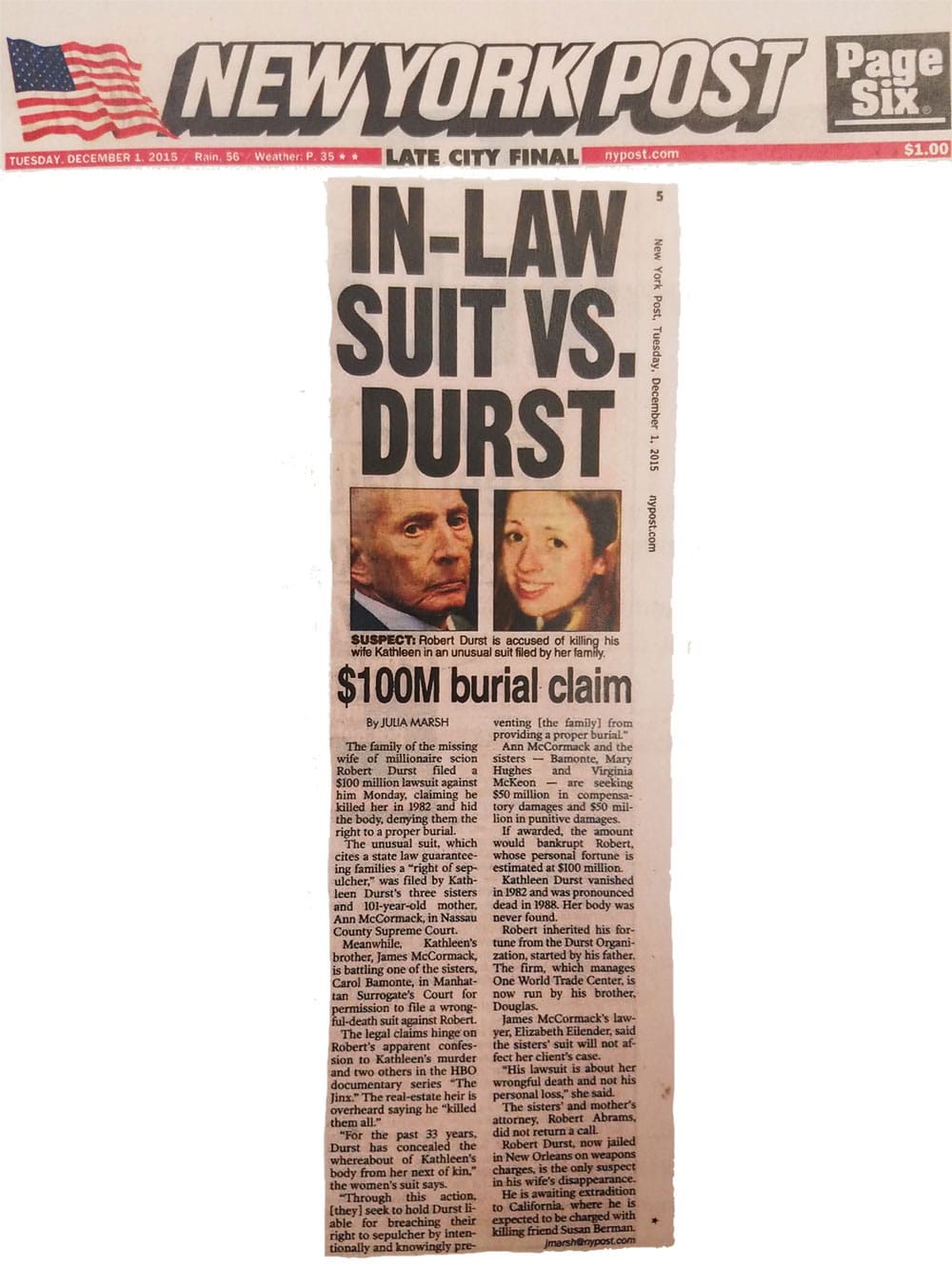 Durst Sued by In-Laws (2015)