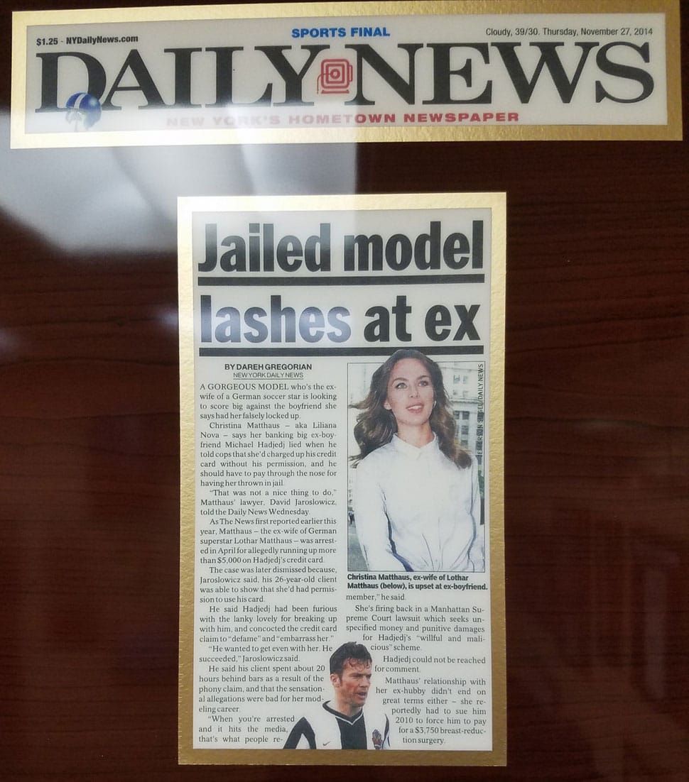 Model Sues Ex for False Arrest (2014)